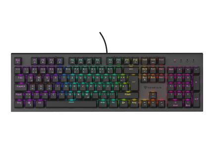 Genesis GAMING KEYBOARD GENESIS THOR 303 DE LAYOUT RGB BACKLIGHT BROWN SWITCH HOT SWAP DE Black (Outemu Brown)