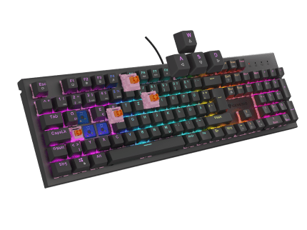 Genesis GAMING KEYBOARD GENESIS THOR 303 DE LAYOUT RGB BACKLIGHT SILENT SWITCH HOT SWAP DE Black (Outemu Peach Silent)