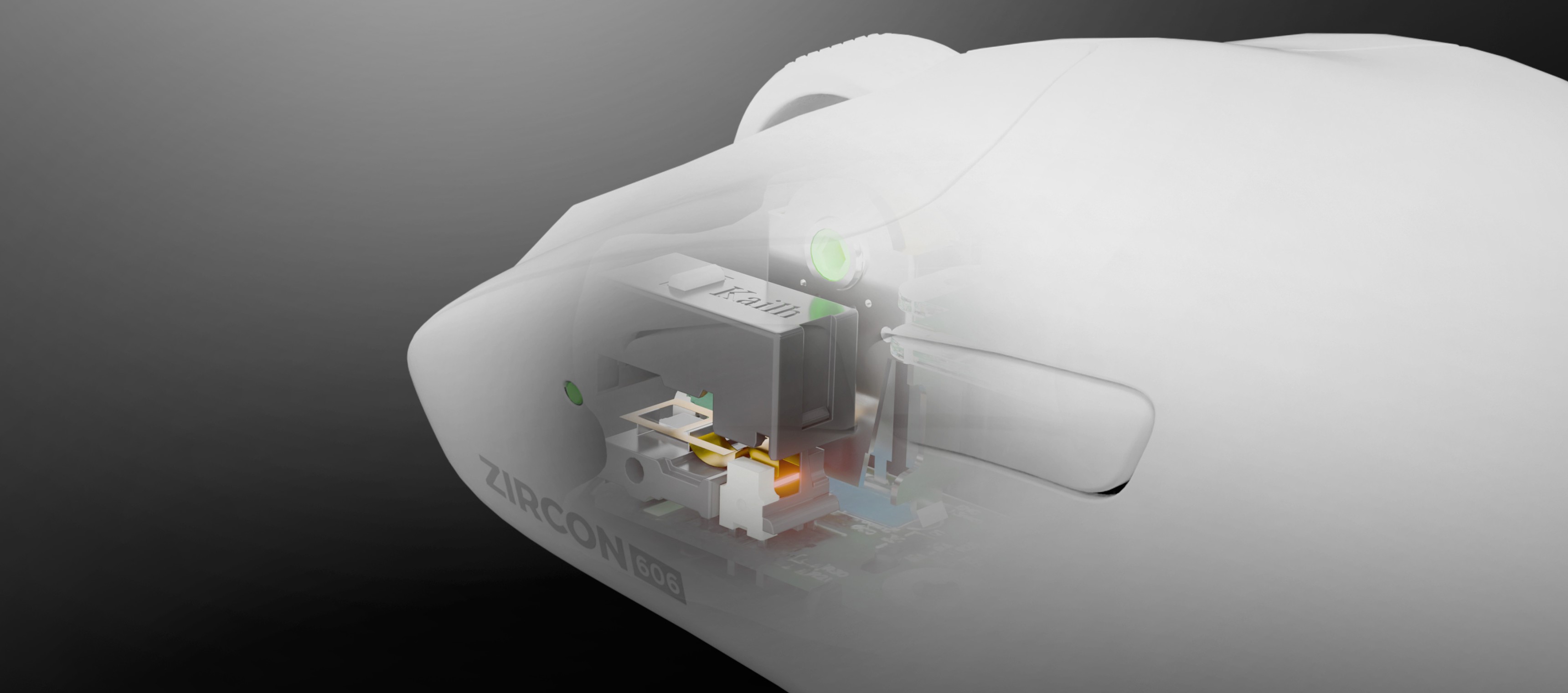 Cross-section view of a device showing internal components and circuit layout.